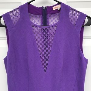 Rebecca Taylor Purple Daisy Cut-Out Dress
